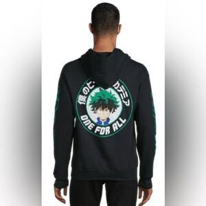 NWOT My Hero Academia Men’s Black Graphic Hoodie Sweatshirt - Size 2XL